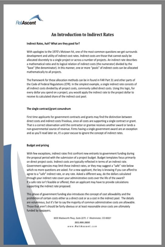 New ReliAscent White Paper "An Introduction to Indirect Rates"